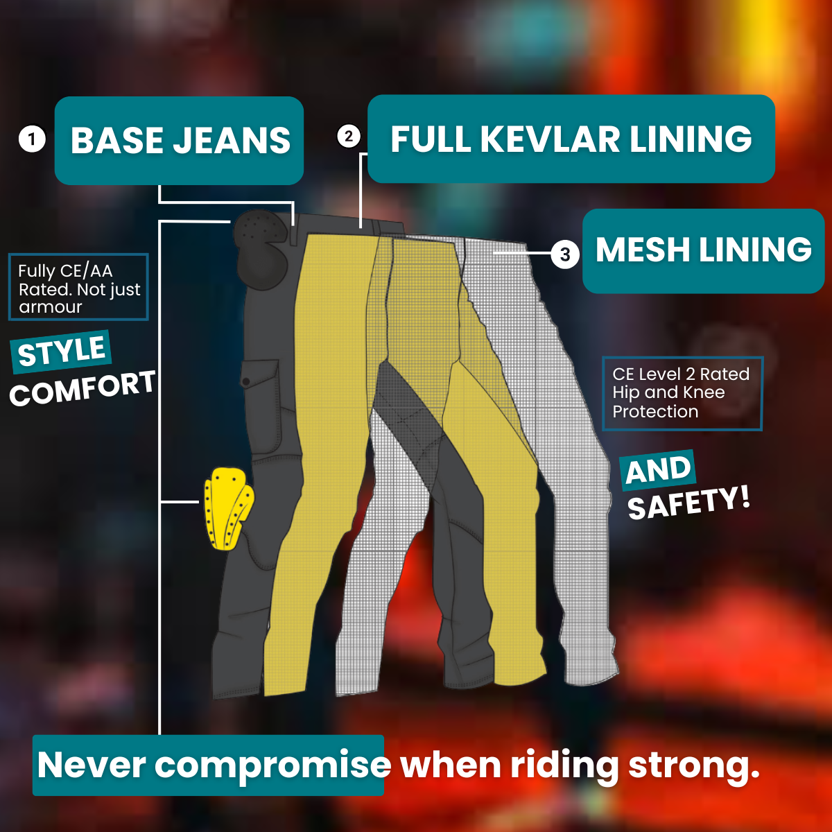 MrMotty Protective Motorcycle Jeans