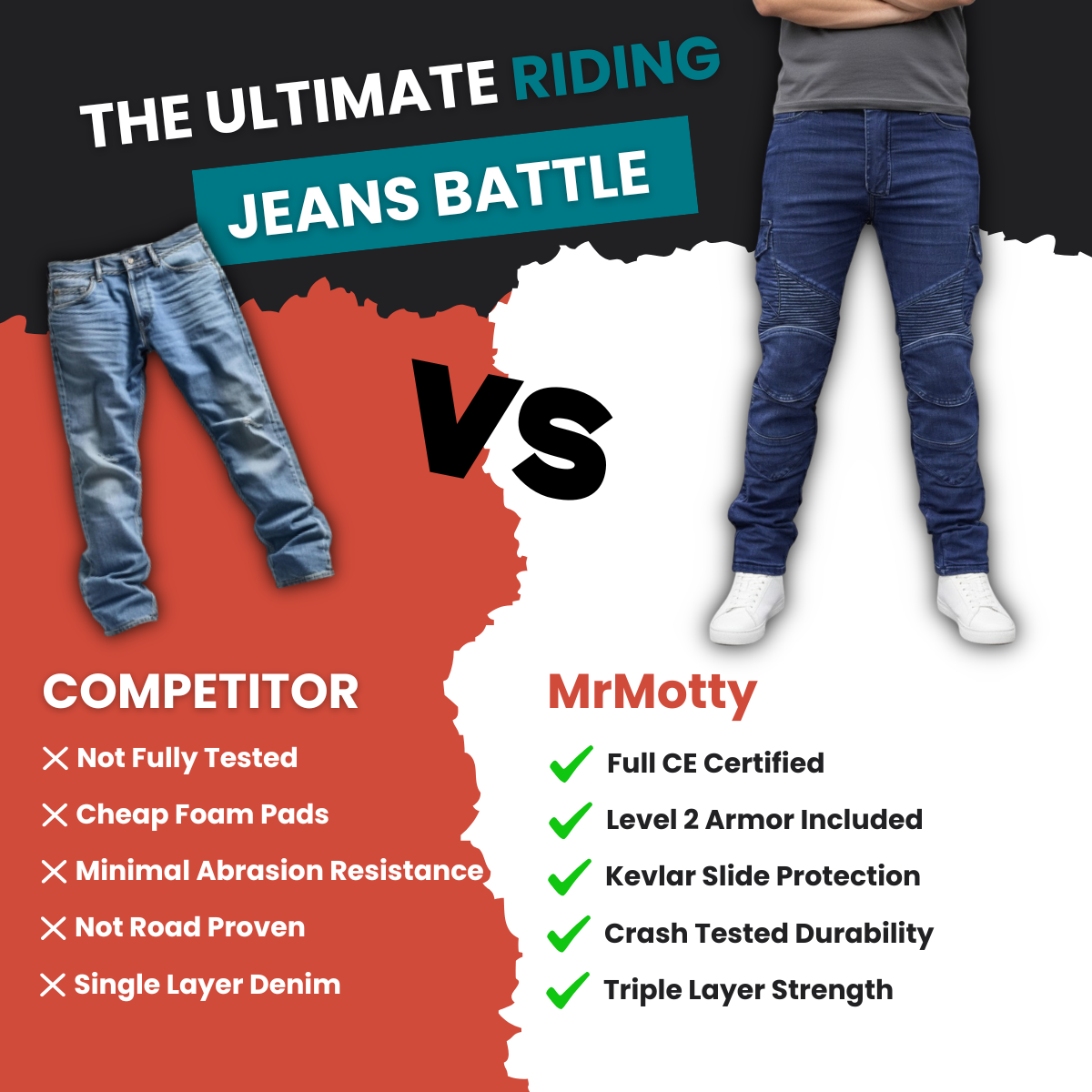 MrMotty Protective Motorcycle Jeans